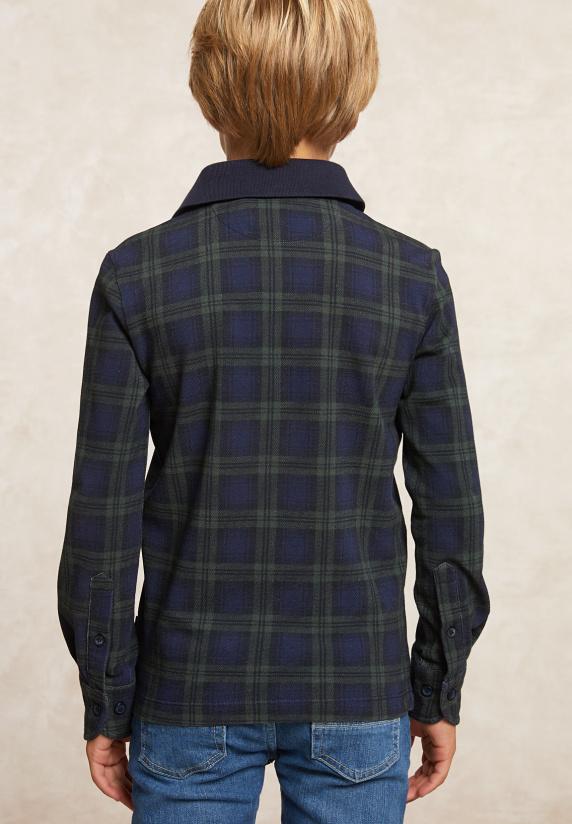 River Woods Custom Fit Katoenen Geruite Polo Admiral/bottle