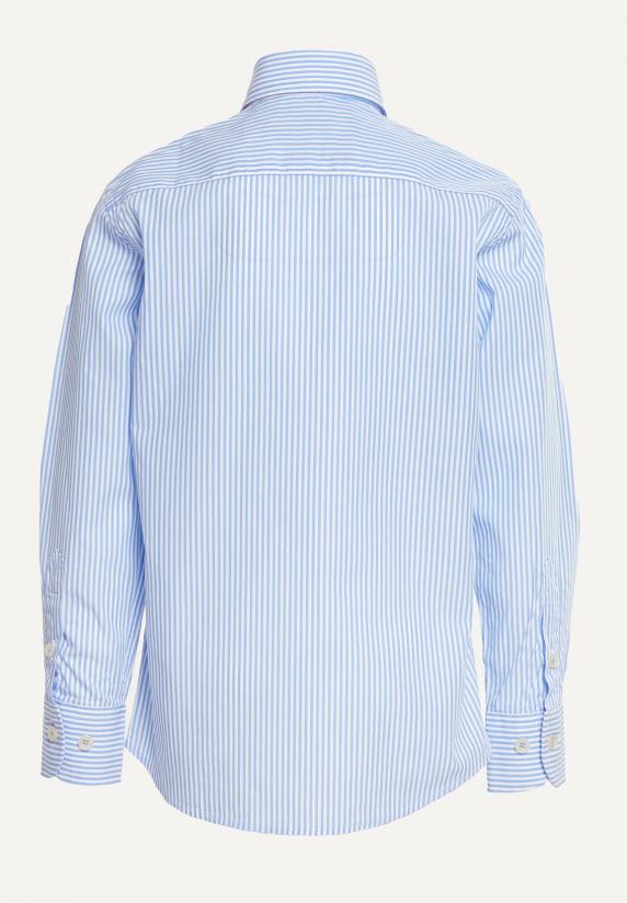 River Woods Custom Fit Katoenen Gestreept Hemd Blauw/wit