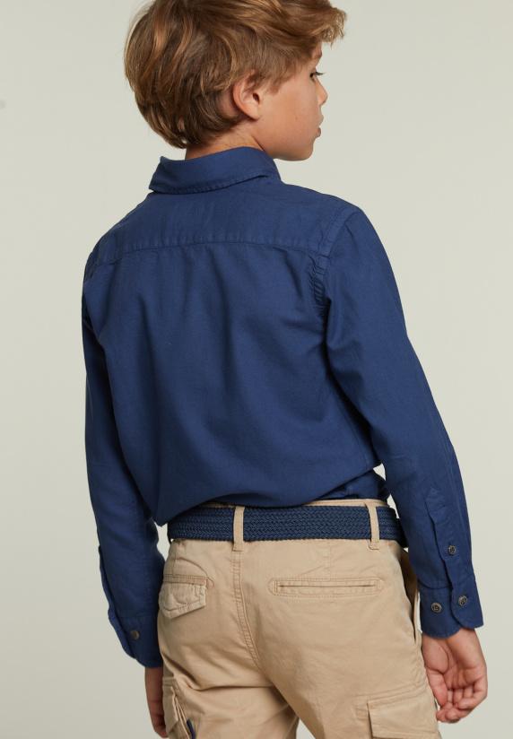 River Woods Custom Fit Katoenen Hemd Dark City Blue