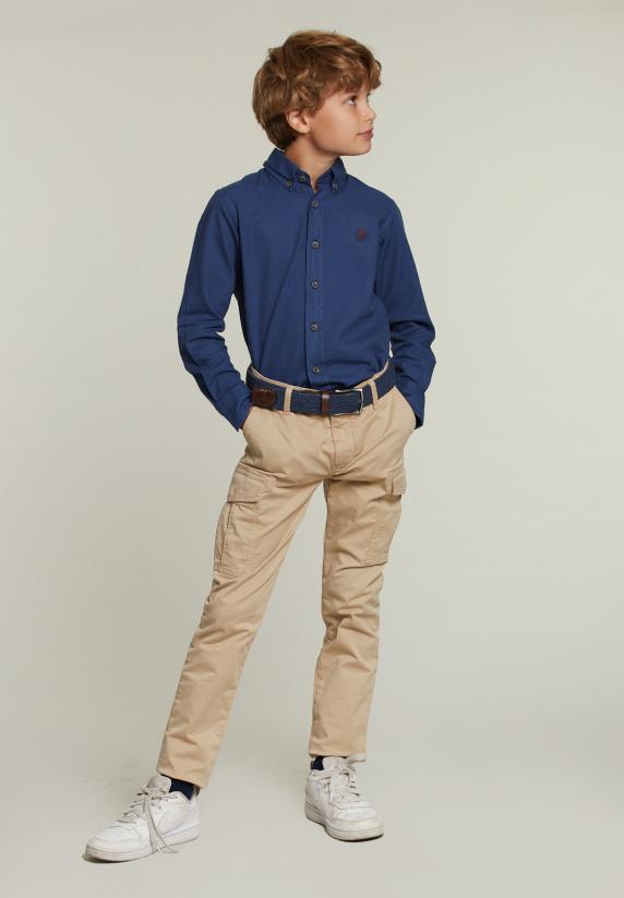 River Woods Custom Fit Katoenen Hemd Dark City Blue