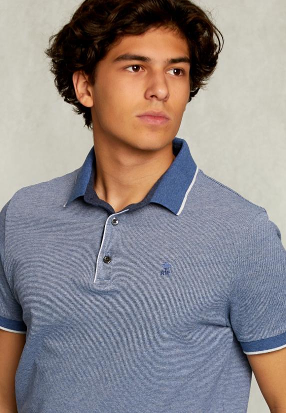 River Woods Custom Fit Katoenen Polo Dark Mombasa Mix