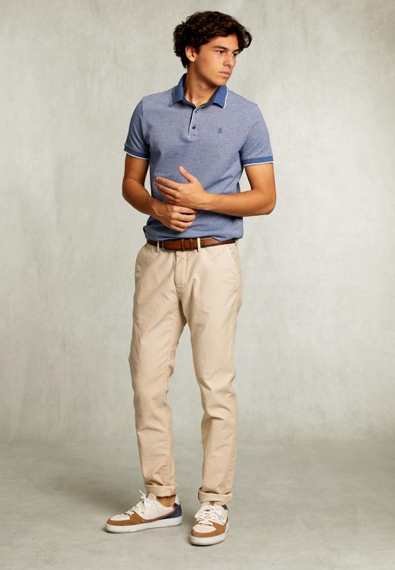 River Woods Custom Fit Katoenen Polo Dark Mombasa Mix