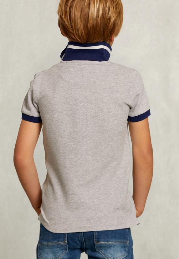 River Woods Custom Fit Katoenen Polo Dark Oyster Mix