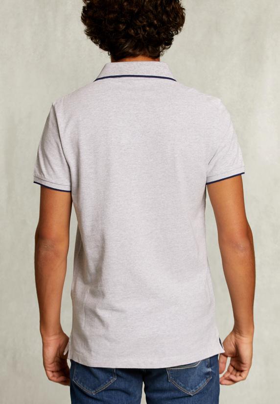 River Woods Custom Fit Katoenen Polo Dark Oyster Mix