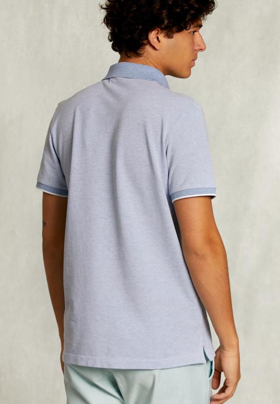 River Woods Custom Fit Katoenen Polo Dark Oyster Mix