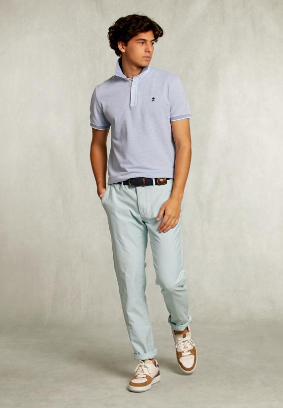 River Woods Custom Fit Katoenen Polo Dark Oyster Mix