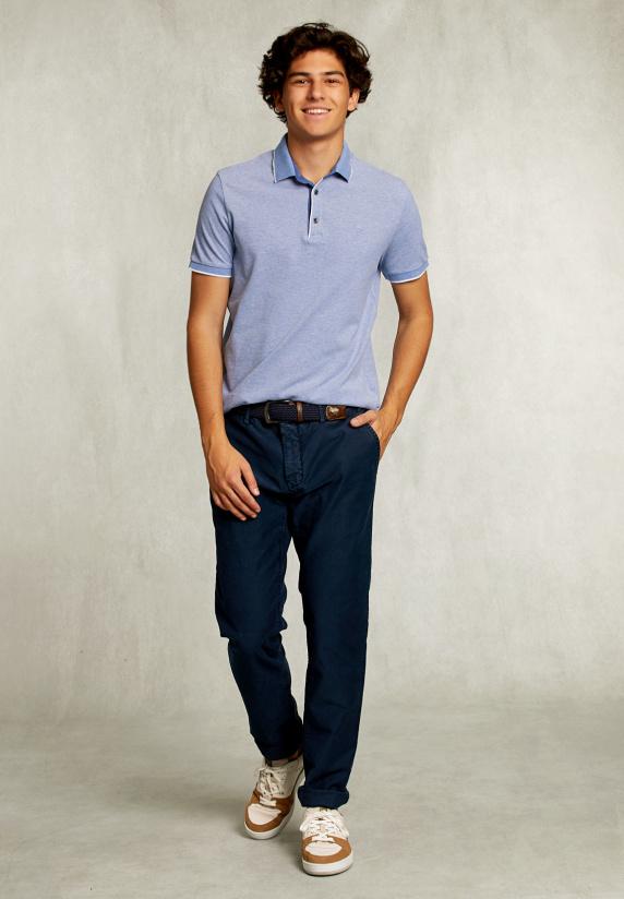 River Woods Custom Fit Katoenen Polo Dark Palazzo Mix