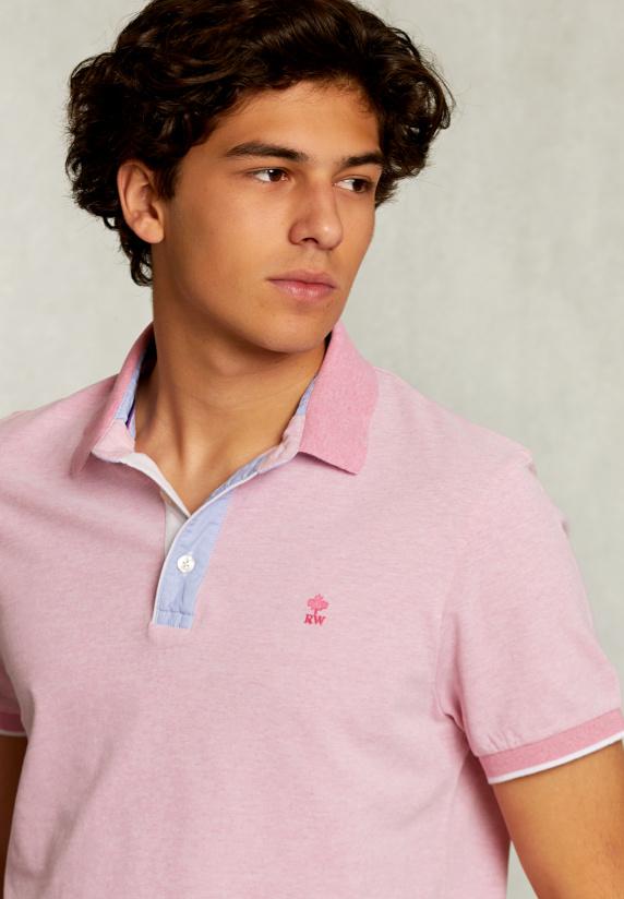 River Woods Custom Fit Katoenen Polo Dark Sugar Mix