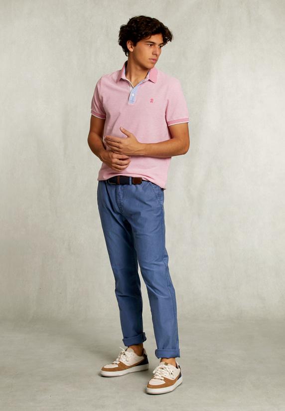 River Woods Custom Fit Katoenen Polo Dark Sugar Mix