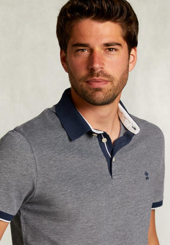 River Woods Custom Fit Katoenen Polo Indian Ocean Mix