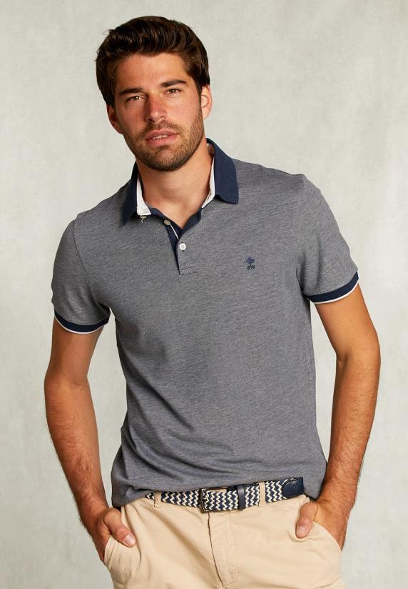 river woods Custom fit katoenen polo indian ocean mix