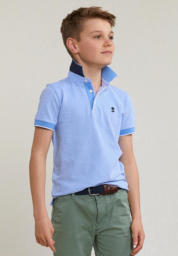river woods Custom fit katoenen polo korte mouwen lake