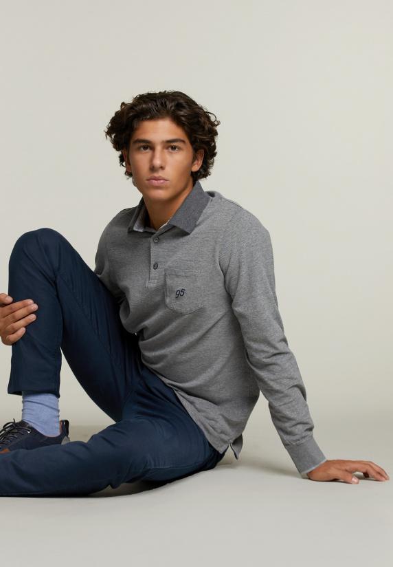 River Woods Custom Fit Katoenen Polo Met Zak Graphite Mix