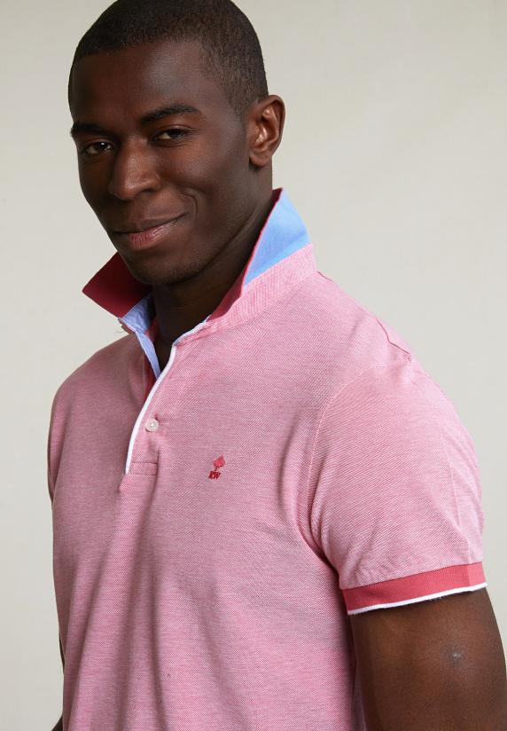 River Woods Custom Fit Katoenen Polo Short Sleeves Sunset