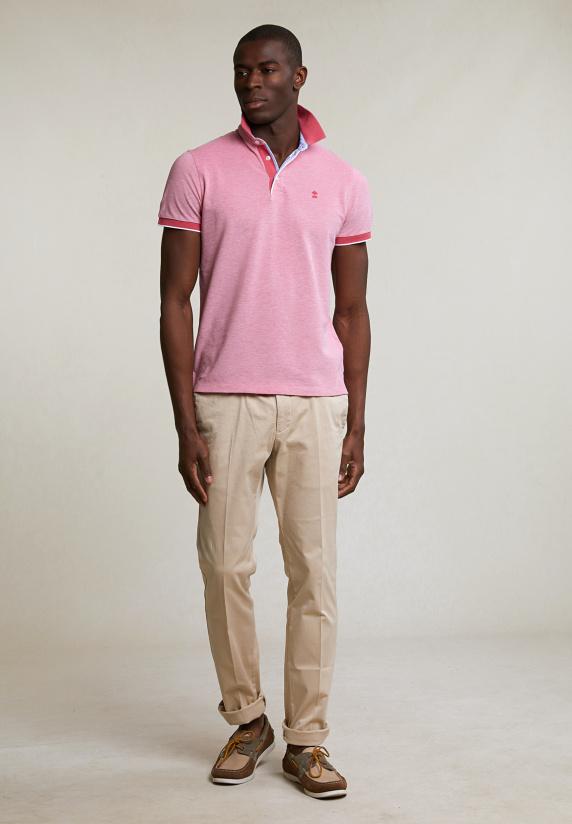 River Woods Custom Fit Katoenen Polo Short Sleeves Sunset