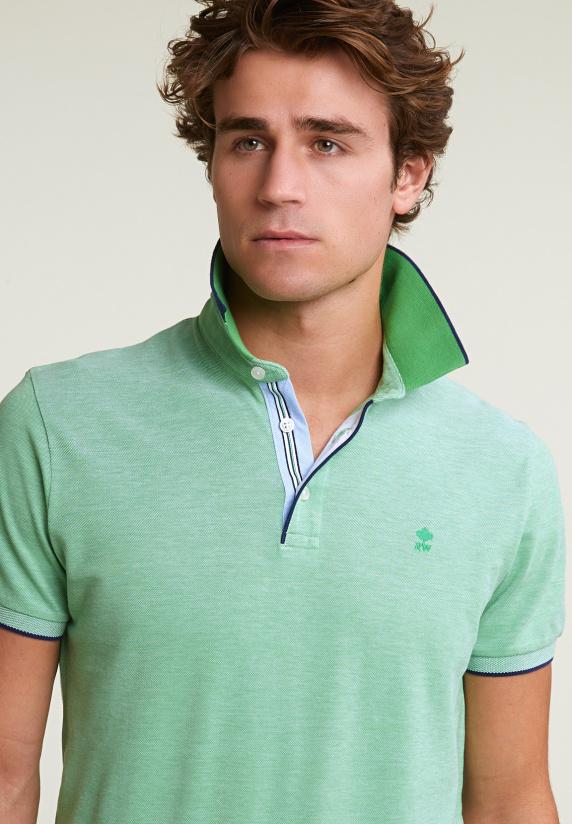 River Woods Custom Fit Katoenen Stretch Polo Breadfruit