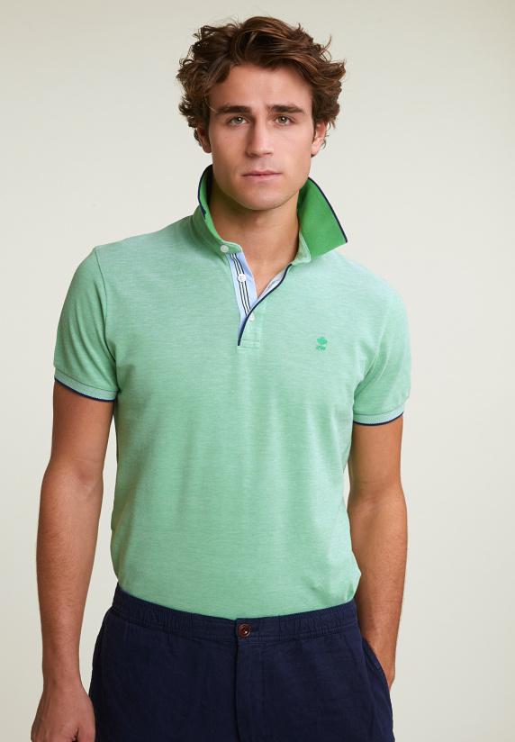 River Woods Custom Fit Katoenen Stretch Polo Breadfruit