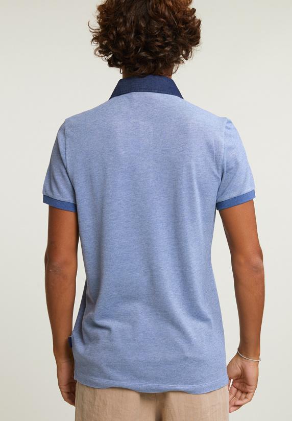 River Woods Custom Fit Katoenen Stretch Polo Korte Mouwen Lake Mix