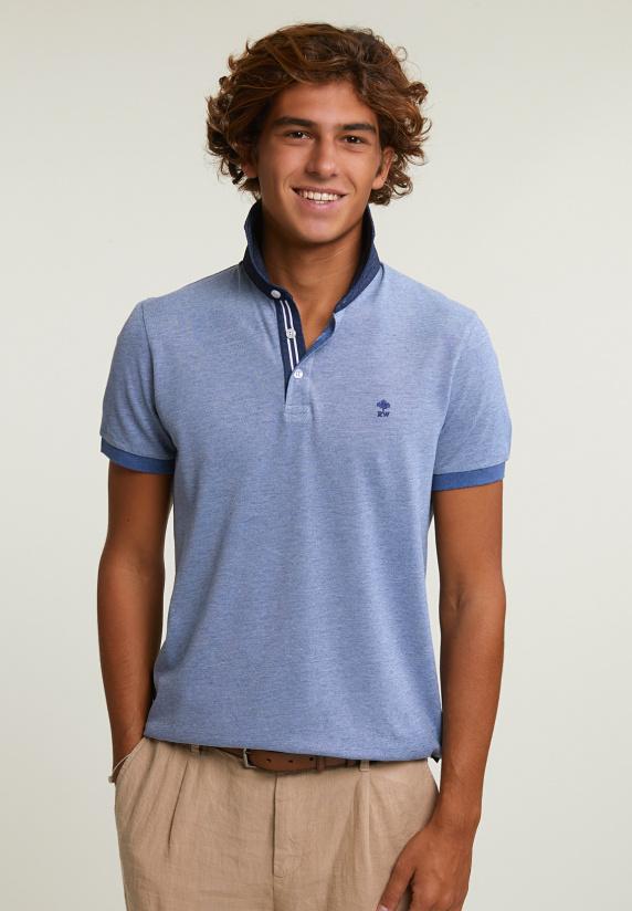 river woods Custom fit katoenen stretch polo korte mouwen lake mix