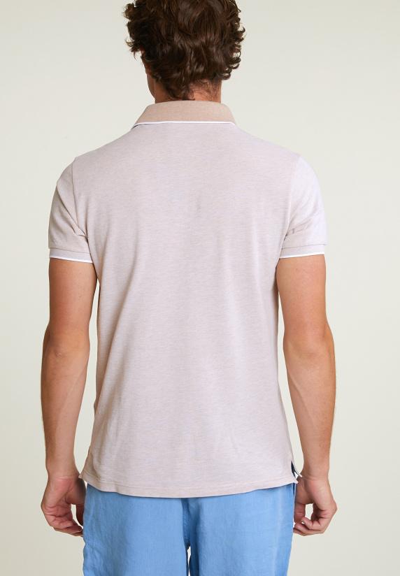 River Woods Custom Fit Katoenen Stretch Polo Reed Mix