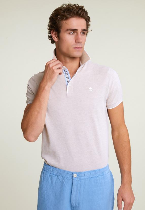 river woods Custom fit katoenen stretch polo reed mix