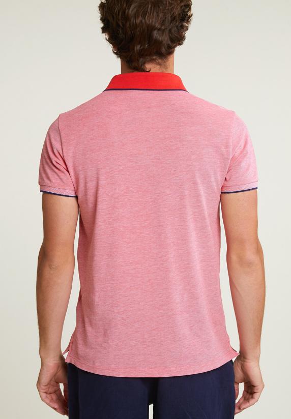 River Woods Custom Fit Katoenen Stretch Polo Stanford Red