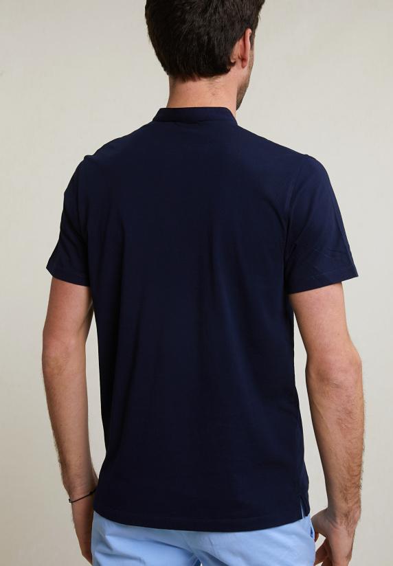 River Woods Custom Fit Katoenen T-shirt Korte Mouwen Navy