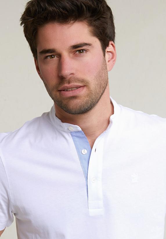 River Woods Custom Fit Katoenen T-shirt Korte Mouwen Wit