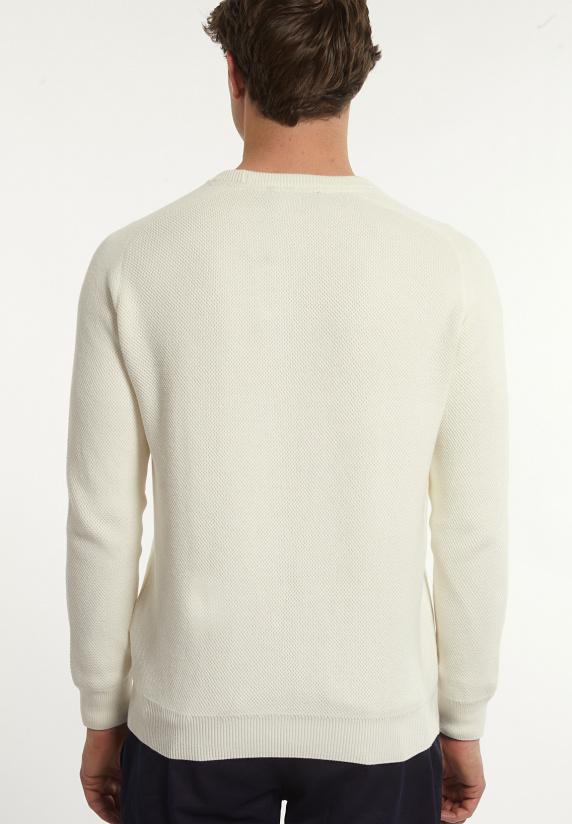 River Woods Custom Fit Katoenen Trui Ronde Hals écru