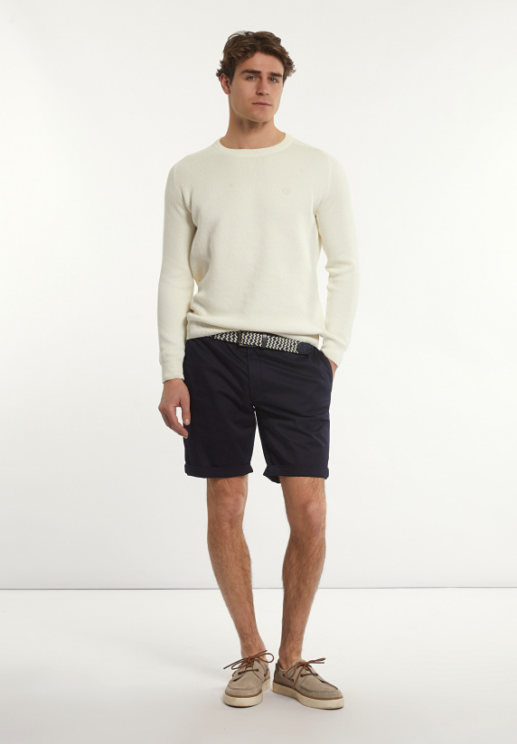 River Woods Custom Fit Katoenen Trui Ronde Hals écru