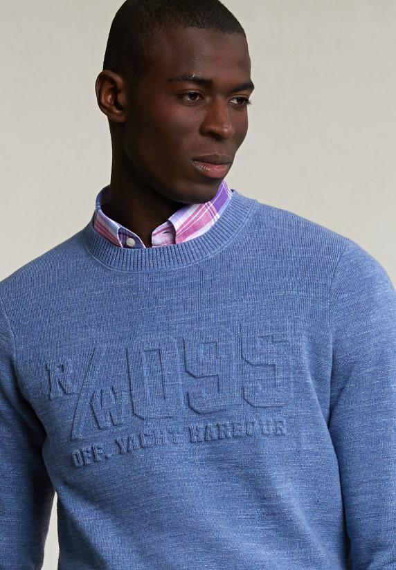 River Woods Custom Fit Katoenen Trui Ronde Hals Lake Mix