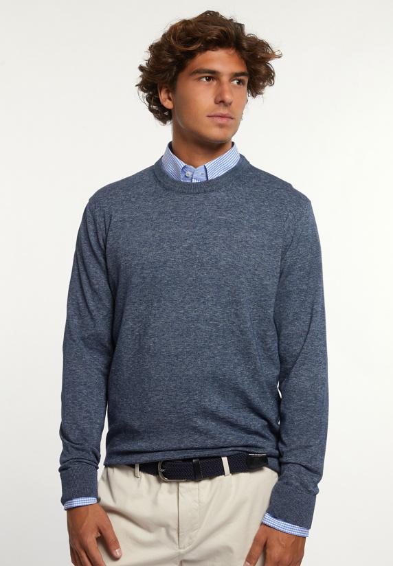 river woods Custom fit katoenen trui ronde hals moonlight mix