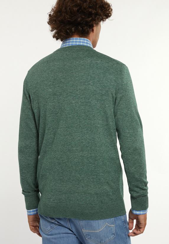 River Woods Custom Fit Katoenen Trui Ronde Hals Opal Green Mix