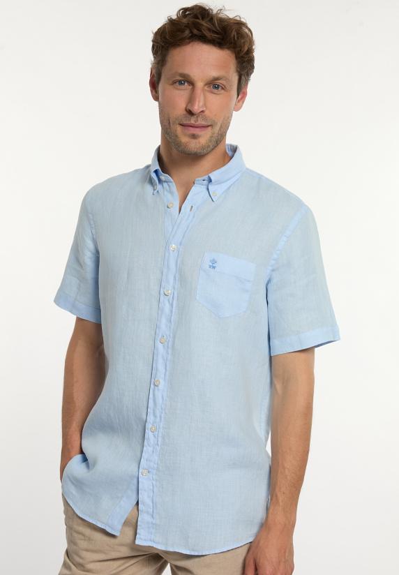 river woods Custom fit linnen hemd korte mouwen carolina