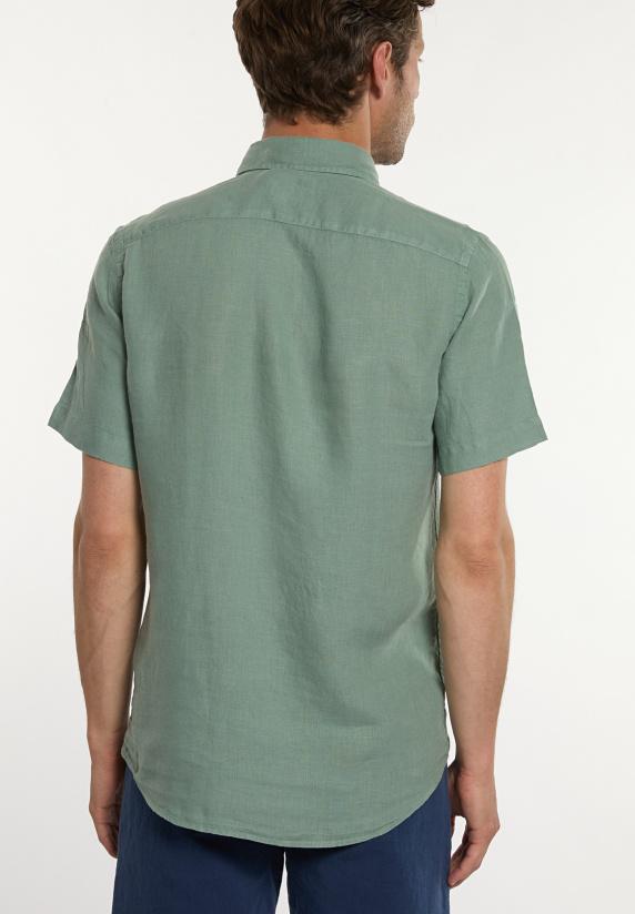 River Woods Custom Fit Linnen Hemd Korte Mouwen Safari Green