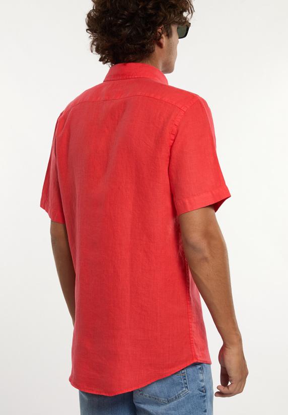 River Woods Custom Fit Linnen Hemd Korte Mouwen Stanford Red