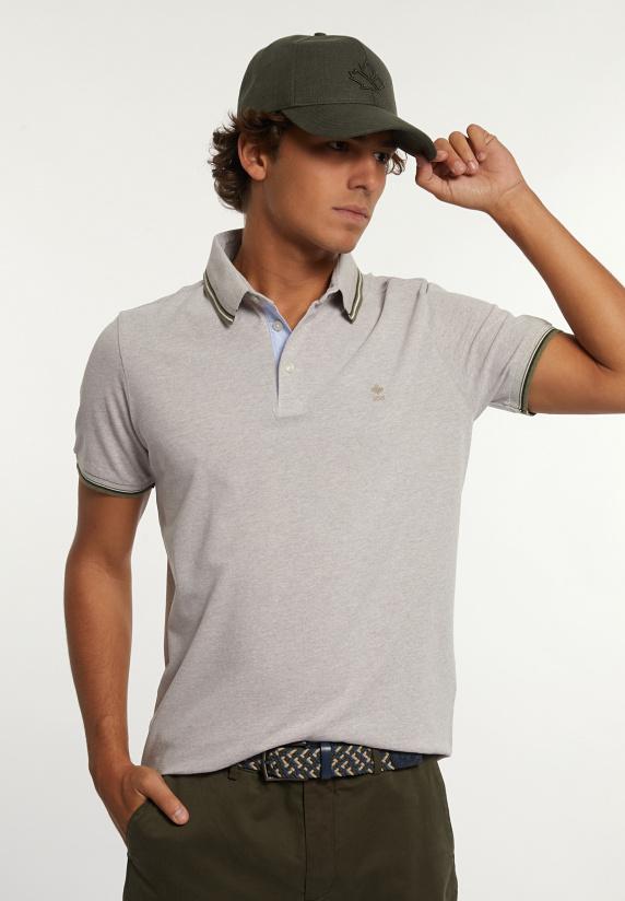 river woods Custom fit lux fancy jaspe piqué polo lt hazelnut mix