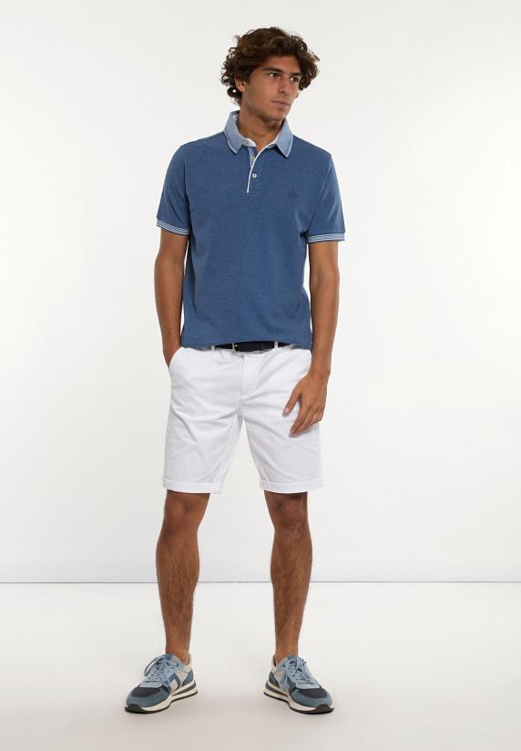 River Woods Custom Fit Lux Fancy Piqué Polo Denim Mix