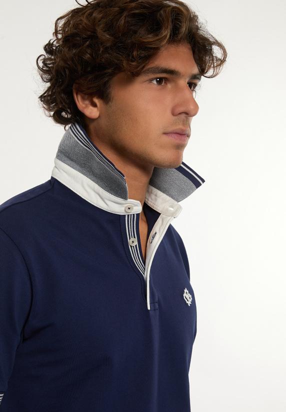 River Woods Custom Fit Lux Fancy Piqué Polo Midnight Blue