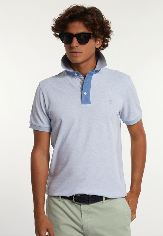 river woods Custom fit lux jaspe piqué polo ice mix