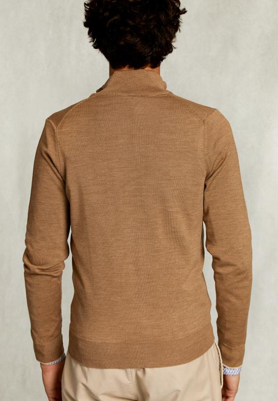 River Woods Custom Fit Merino Cardigan Met Rits Pyramid Mix