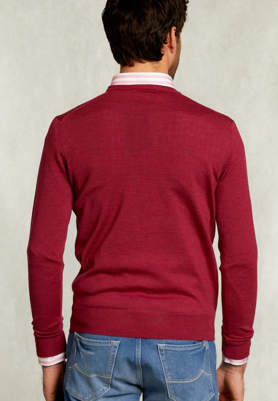 River Woods Custom Fit Merino V-hals Trui Bonbon Mix