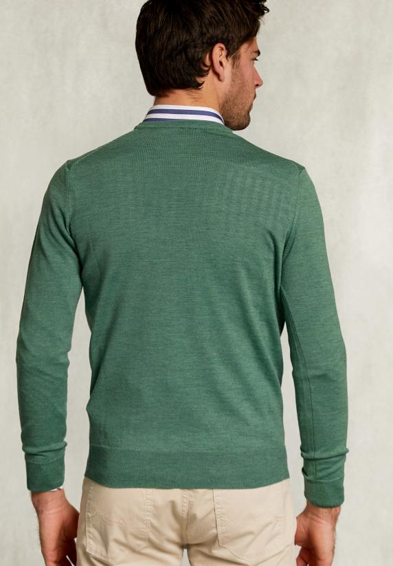 River Woods Custom Fit Merino V-hals Trui Equator Mix
