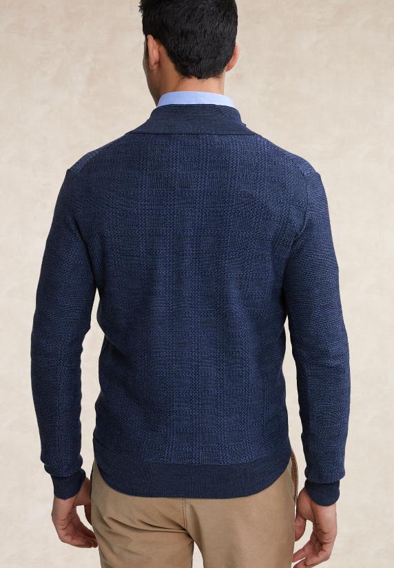 River Woods Custom Fit Merinotrui Opstaande Kraag Stellar Mix