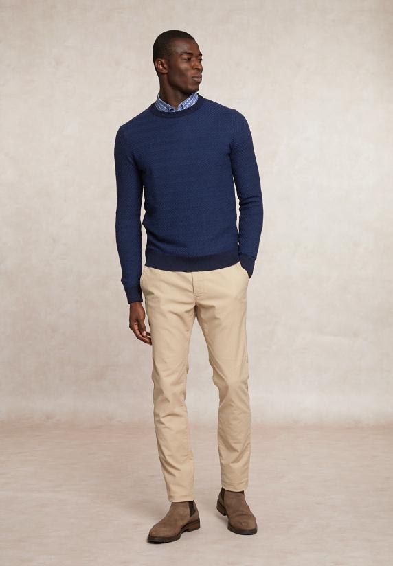 River Woods Custom Fit Merinotrui Ronde Hals Moonlight Mou