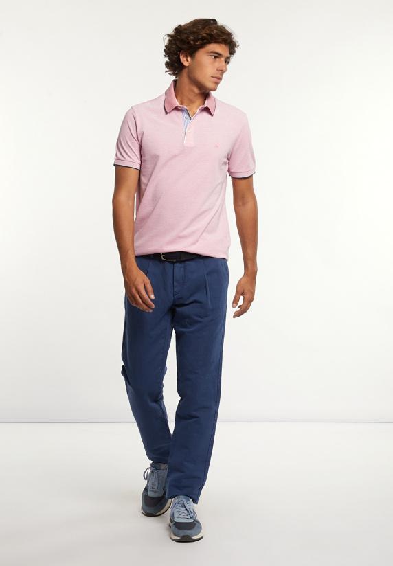 River Woods Custom Fit Pima Katoen Fantasie Polo Dk Flamingo
