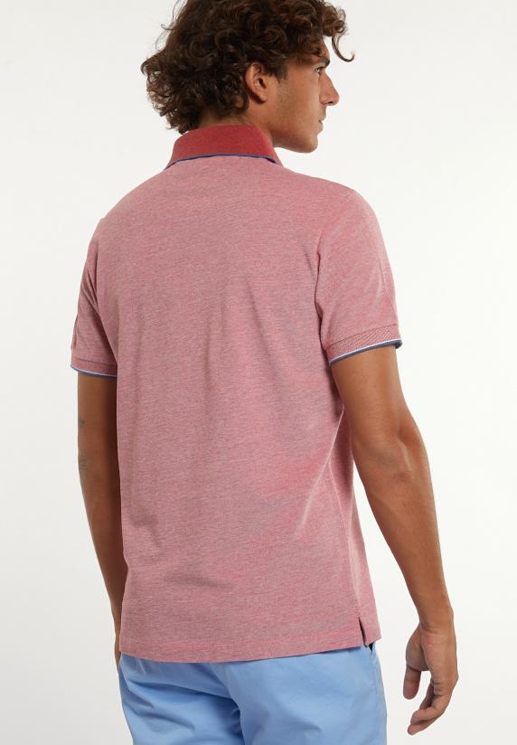 River Woods Custom Fit Pima Katoen Fantasie Polo Scarlet Mix