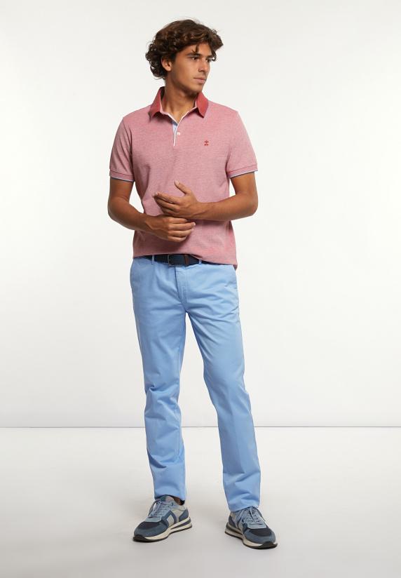 River Woods Custom Fit Pima Katoen Fantasie Polo Scarlet Mix