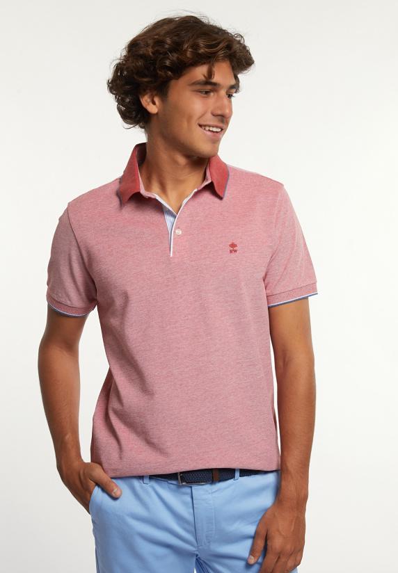 river woods Custom fit pima katoen fantasie polo scarlet mix