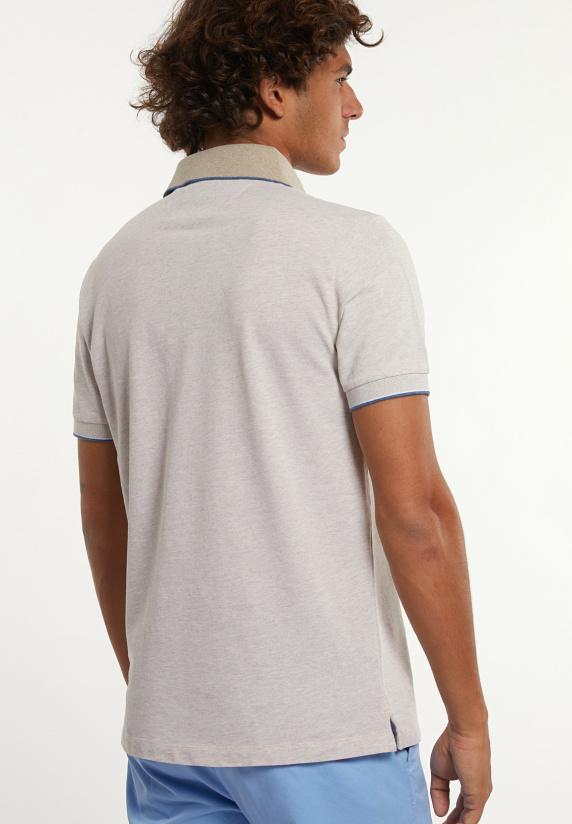 River Woods Custom Fit Pima Katoen Fantasie Polo Wheat Mix